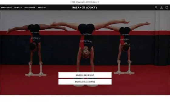 Balance Addicts store homepage