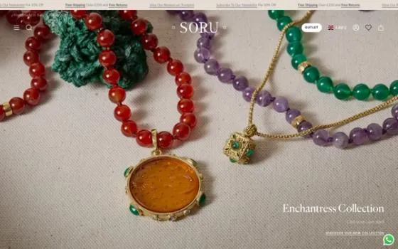 Soru Jewellery store homepage