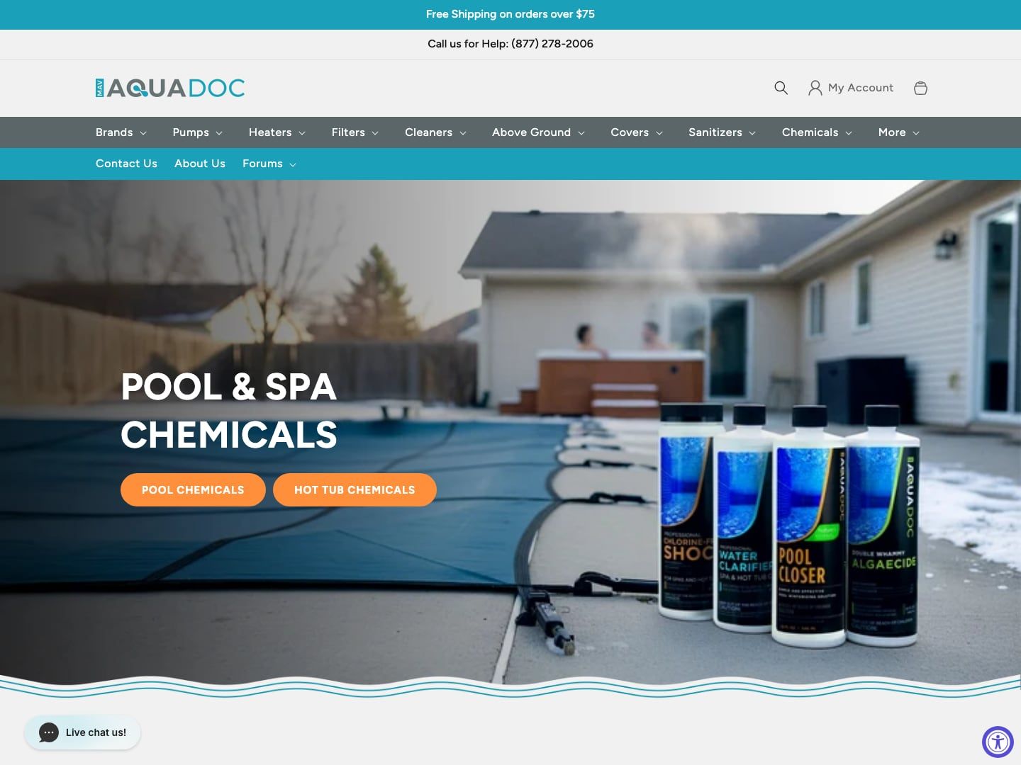 AquaDoc Shopify store homepage