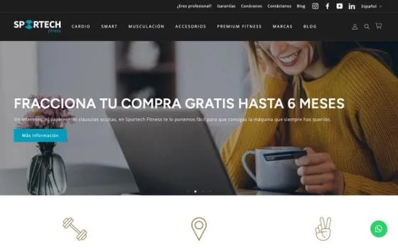 Sportech Fitness store homepage